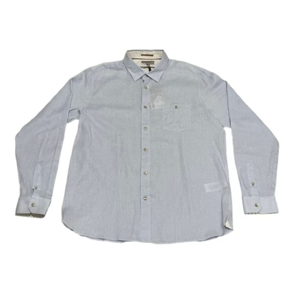 Ted Baker Notip Button-Up Linen Blend Shirt Size 6(XXL) New